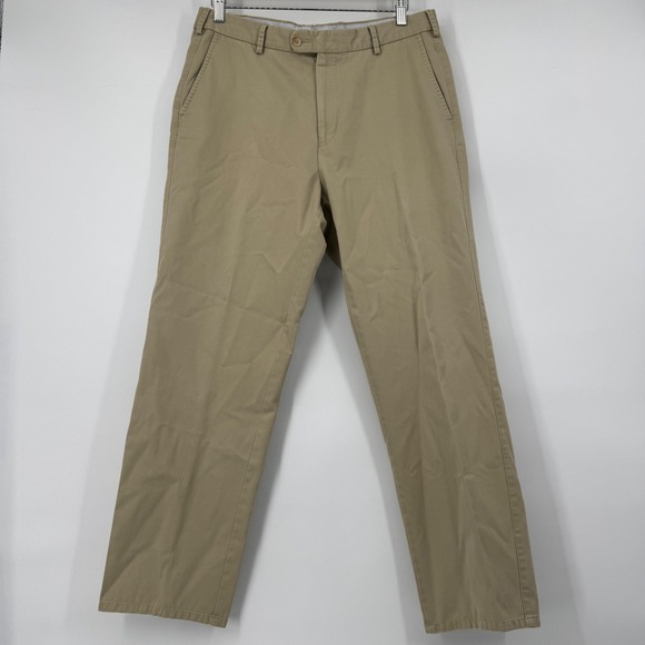 Peter Millar Other - Peter Millar Mens 34 Khaki Tan Cotton Twill Chino Pants Straight Leg Casual Prep